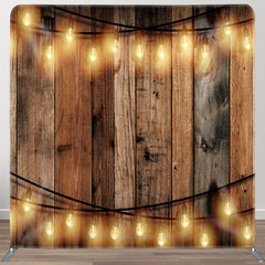 Aperturee - Aperturee Old Wood Texture Fabric Backdrop For Party Decor