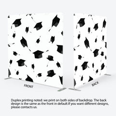 Aperturee - Aperturee Black Mortarboard White Simple Graduation Backdrop