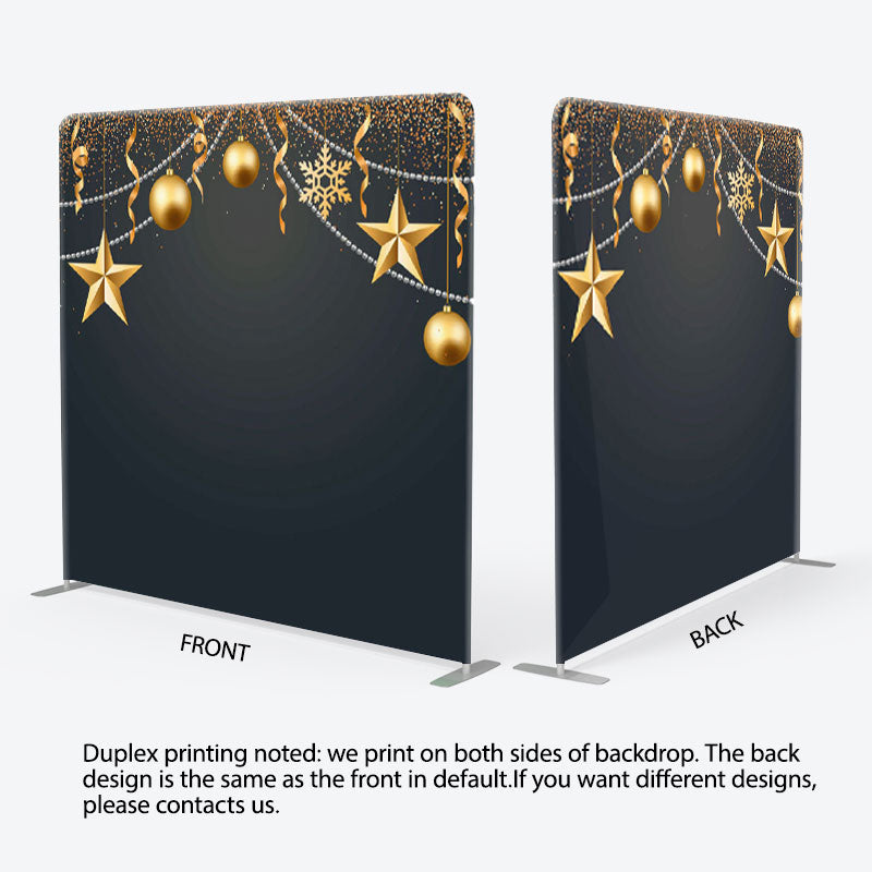 Aperturee - Aperturee Gold Star String Ornaments Black Backdrop For Party