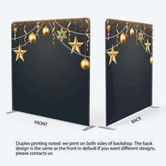 Aperturee - Aperturee Gold Star String Ornaments Black Backdrop For Party