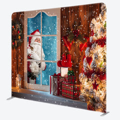 Aperturee - Aperturee Snowy Warm House Santa Claus Outside Window Backdrop