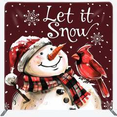 Aperturee - Aperturee Let It Snow Snowman Christmas Pillow Cover Backdrop