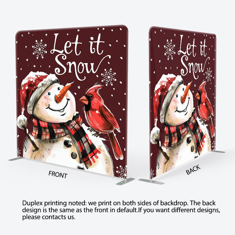 Aperturee - Aperturee Let It Snow Snowman Christmas Pillow Cover Backdrop