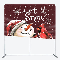 Aperturee - Aperturee Let It Snow Snowman Christmas Pillow Cover Backdrop