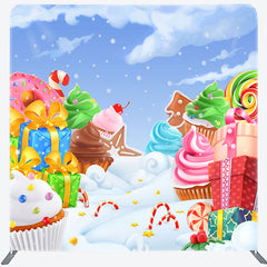 Aperturee - Aperturee Colorful Candyland Christmas Pillow Cover Backdrop