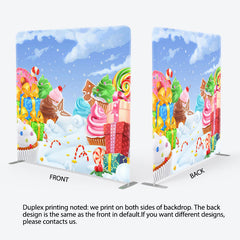 Aperturee - Aperturee Colorful Candyland Christmas Pillow Cover Backdrop