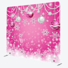 Aperturee - Aperturee Pink Bokeh Snowflake Christmas Pillow Case Backdrop