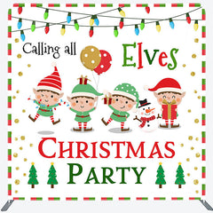 Aperturee - Aperturee Calling All Elves Christmas Pillow Case Backdrop