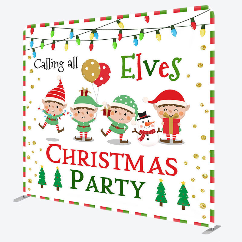 Aperturee - Aperturee Calling All Elves Christmas Pillow Case Backdrop