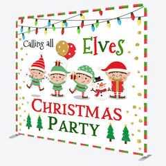 Aperturee - Aperturee Calling All Elves Christmas Pillow Case Backdrop