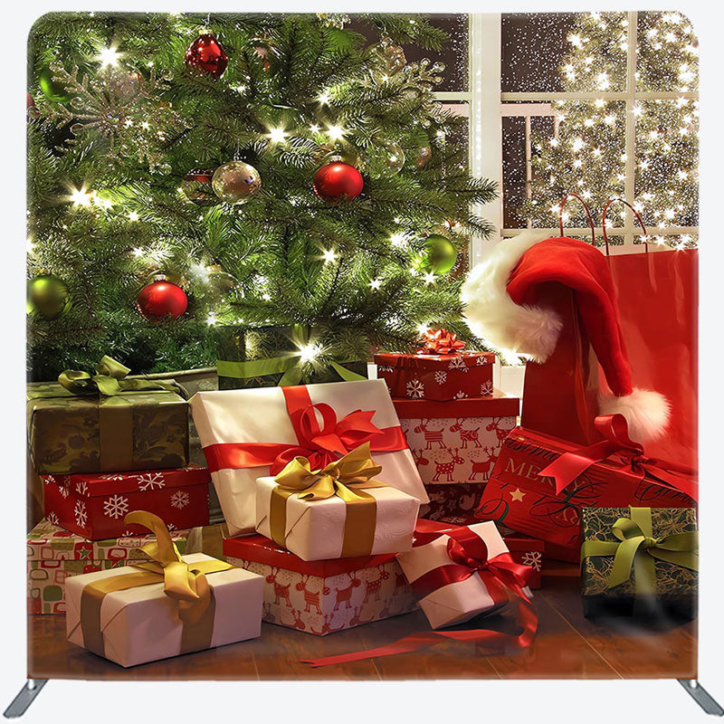 Aperturee - Aperturee Glitter Christmas Tree Gifts Pillow Case Backdrop