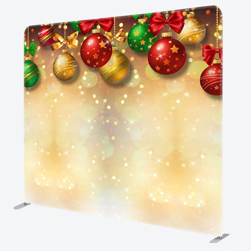 Aperturee - Aperturee Christmas Bells Bokeh Double-Sided Square Backdrop