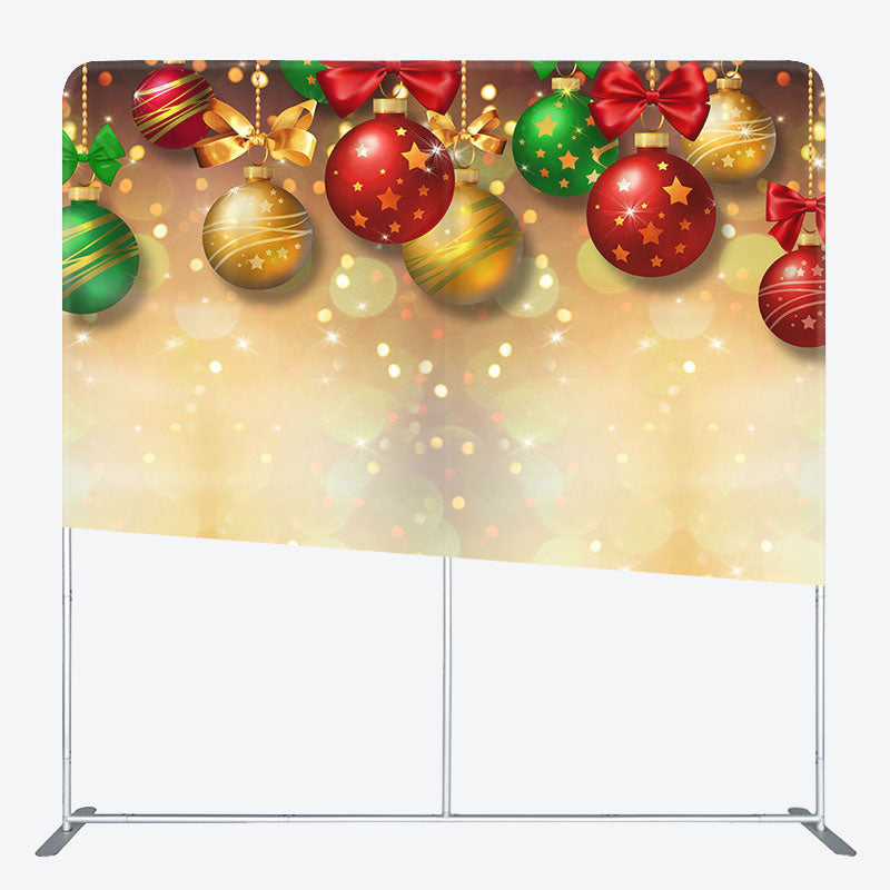 Aperturee - Aperturee Christmas Bells Bokeh Double-Sided Square Backdrop