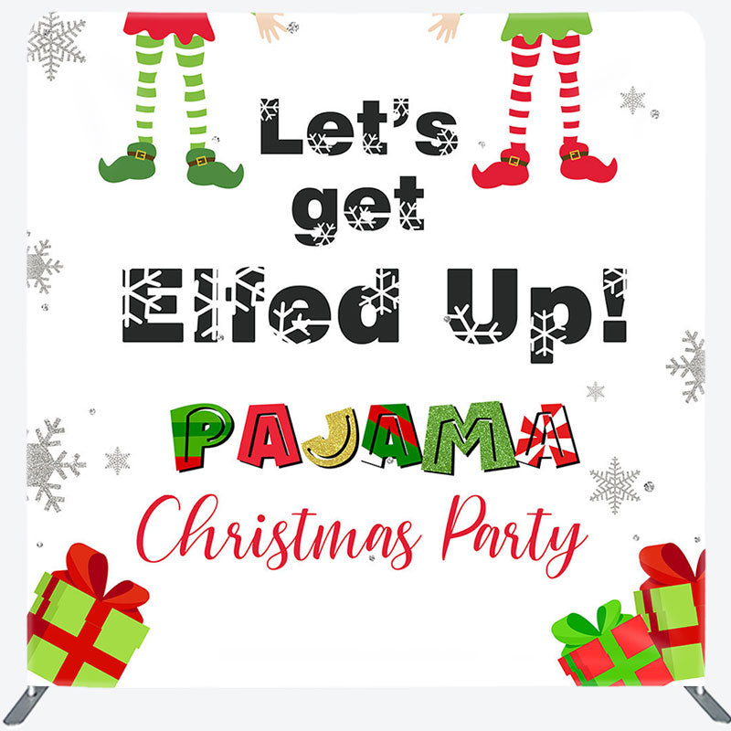 Aperturee - Aperturee Elfed Up Pajama Christmas Party Pillow Case Backdrop