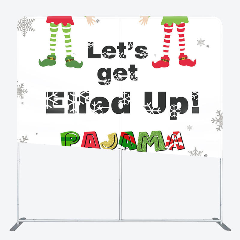 Aperturee - Aperturee Elfed Up Pajama Christmas Party Pillow Case Backdrop