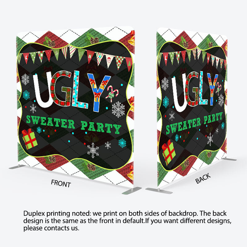 Aperturee - Aperturee Ugly Sweater Party Christmas Pillow Case Backdrop