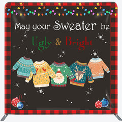 Aperturee - Aperturee Ugly And Bright Christmas Square Arch Fabric Backdrop