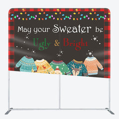 Aperturee - Aperturee Ugly And Bright Christmas Square Arch Fabric Backdrop