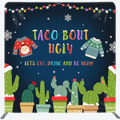 Aperturee - Aperturee Taco Bout Ugly Christmas Square Arch Fabric Backdrop