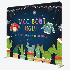 Aperturee - Aperturee Taco Bout Ugly Christmas Square Arch Fabric Backdrop