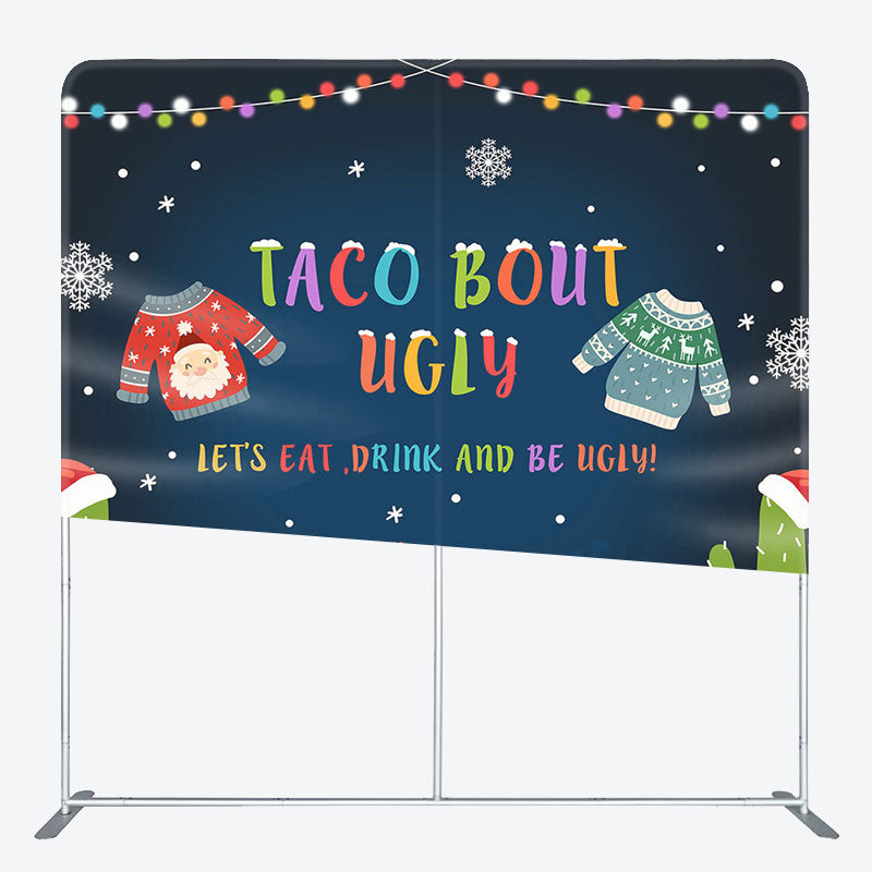 Aperturee - Aperturee Taco Bout Ugly Christmas Square Arch Fabric Backdrop