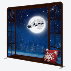 Aperturee - Aperturee Starry Night Santa Christmas Pillow Case Backdrop