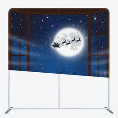 Aperturee - Aperturee Starry Night Santa Christmas Pillow Case Backdrop