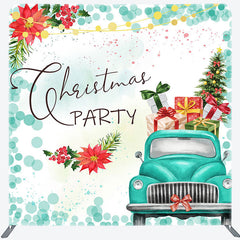 Aperturee - Aperturee Floral Gift Car Merry Christmas Pillow Case Backdrop