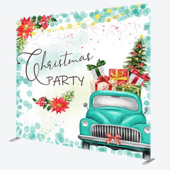 Aperturee - Aperturee Floral Gift Car Merry Christmas Pillow Case Backdrop