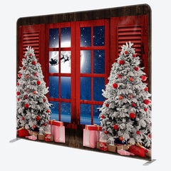 Aperturee - Aperturee Moon Night Window Christmas Pillow Case Backdrop