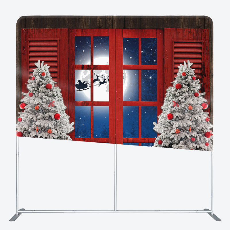 Aperturee - Aperturee Moon Night Window Christmas Pillow Case Backdrop