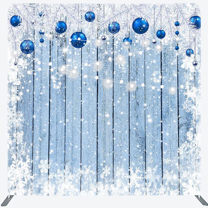 Aperturee - Aperturee Winter Snowflake Wood Christmas Pillow Case Backdrop