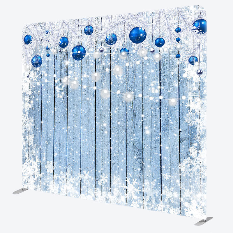 Aperturee - Aperturee Winter Snowflake Wood Christmas Pillow Case Backdrop