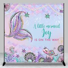 Aperturee - Custom Name Sweet Mermaid Scale Baby Shower Backdrop