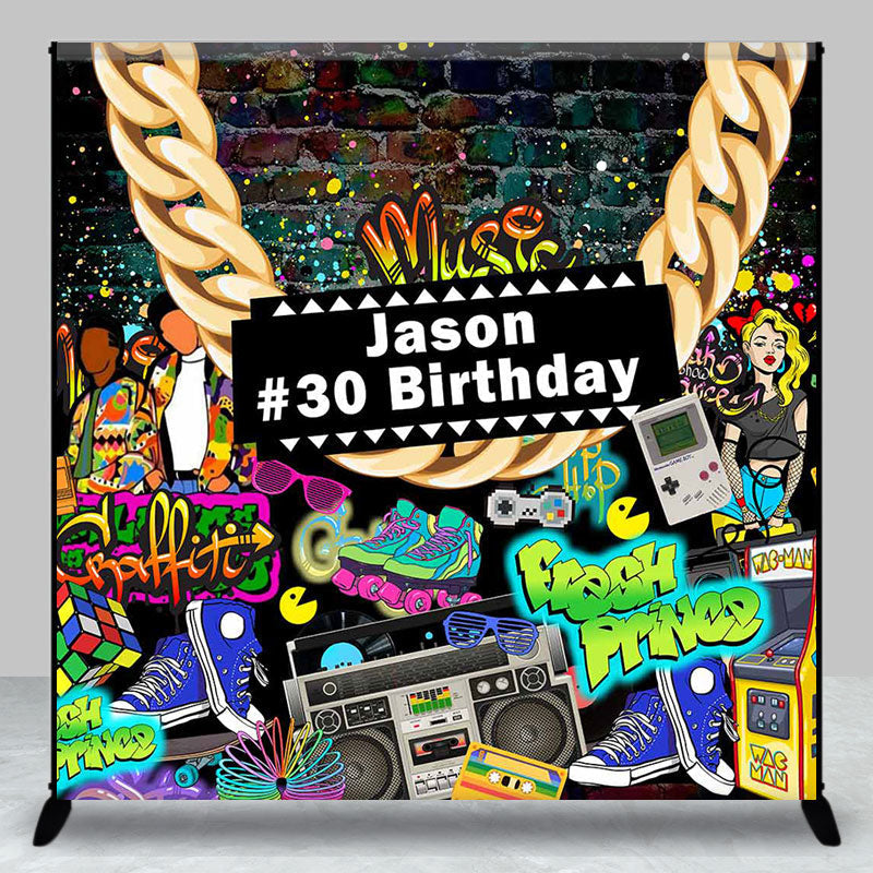 Aperturee - Custom Name Hiphop Street Graffiti Birthday Backdrop