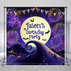 Aperturee - Moon Sparkle Halloween Custom Name Birthday Backdrop