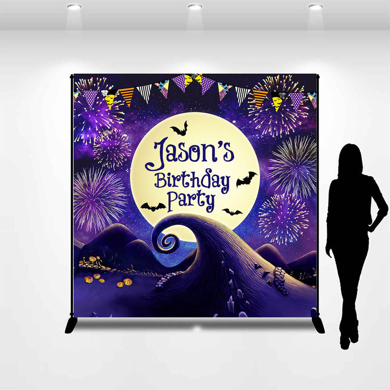 Aperturee - Moon Sparkle Halloween Custom Name Birthday Backdrop