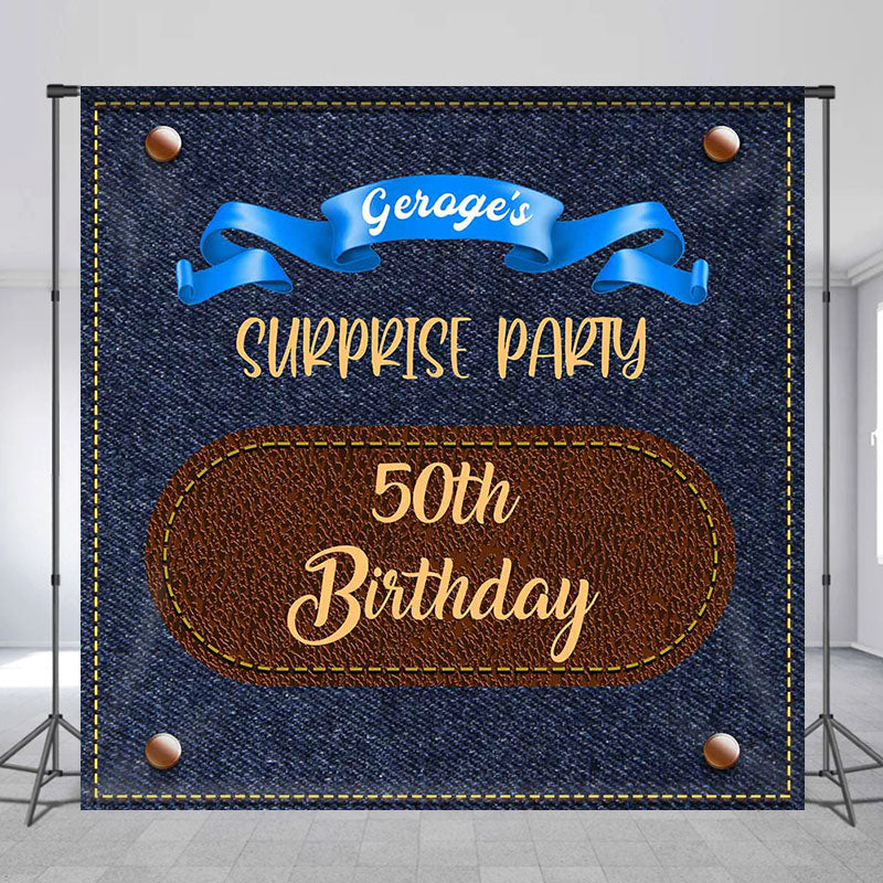 Aperturee - Denim Surprise Party Custom 50th Birthday Backdrop