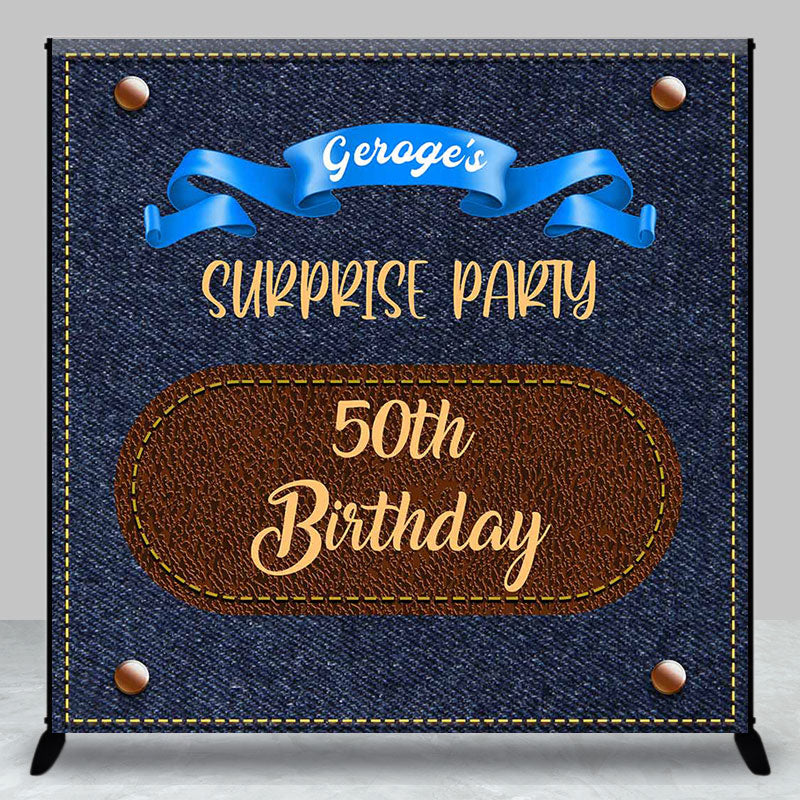 Aperturee - Denim Surprise Party Custom 50th Birthday Backdrop