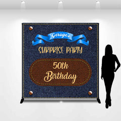 Aperturee - Denim Surprise Party Custom 50th Birthday Backdrop