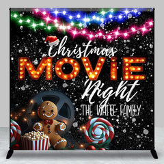 Aperturee - Aperturee Custom White Family Christmas Movie Night Backdrop