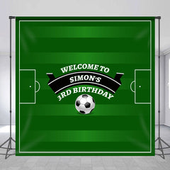 Aperturee - Custom Name Green Football Field Birthday Backdrop