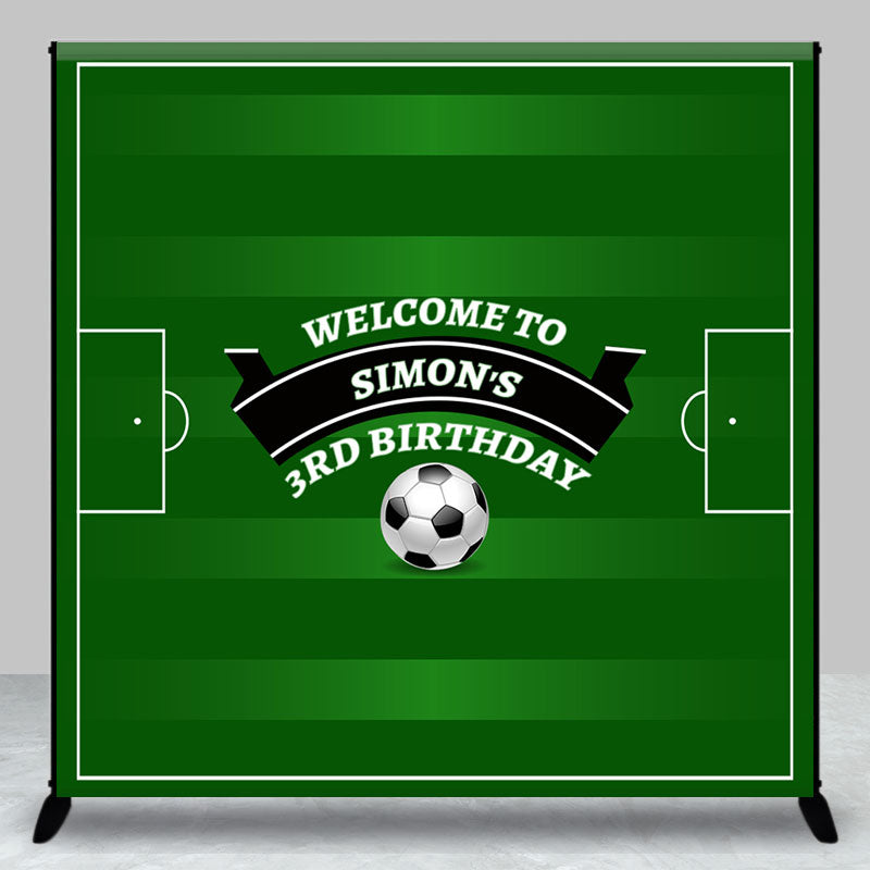 Aperturee - Custom Name Green Football Field Birthday Backdrop