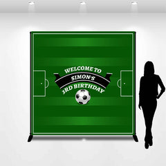 Aperturee - Custom Name Green Football Field Birthday Backdrop