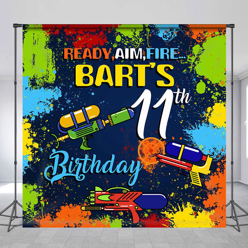 Aperturee - Aperturee Paintball Game Custom Name 11th Birthday Backdrop