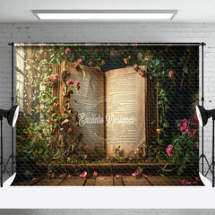 Aperturee - Spring Fantasy Window Flowers Book Photo Backdrop