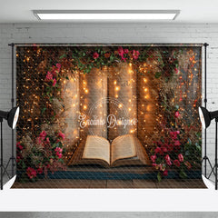 Aperturee - Fantasy LED Lights Flowers Story Book Photo Backdrop