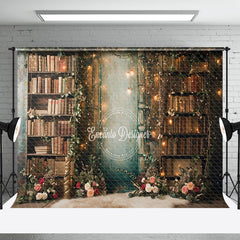 Aperturee - Aperturee Retro Story Book Shelf Greenery Room Set Backdrop