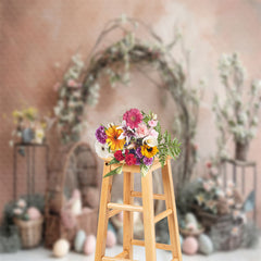 Aperturee - Floral Easter Egg Warm Color Wall Photo Backdrop