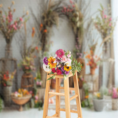 Aperturee - Dried Flower Easter Egg Arch Indoor Photo Backdrop